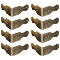 Tiazza 8 piezas de latón puro protector de esquina- accesorios de marco de fotos (bronce antiguo)